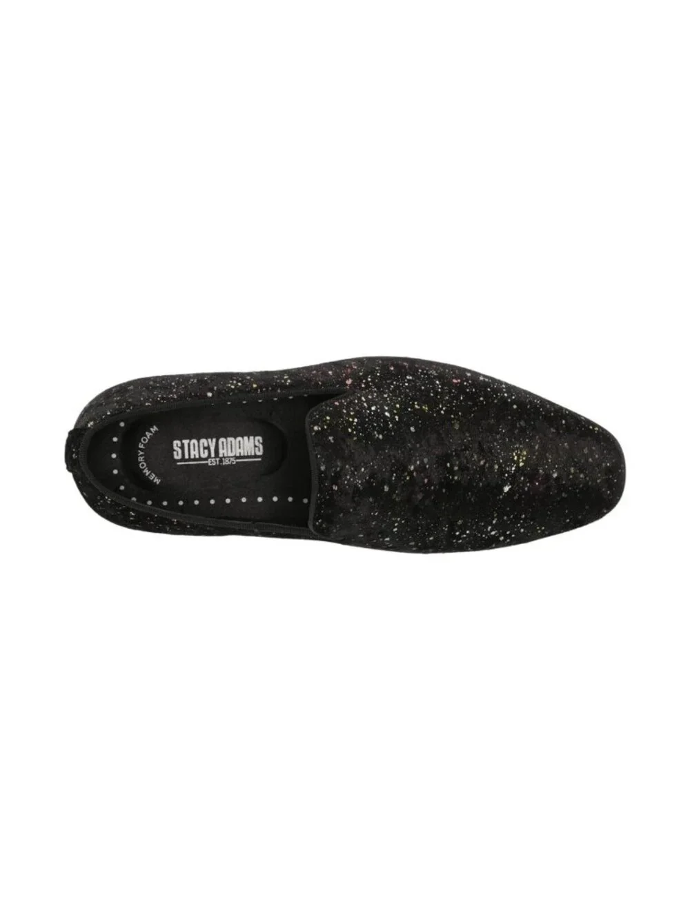 New Stacy Adams Stellar Black Glitter Slip-On Loafers Men’s